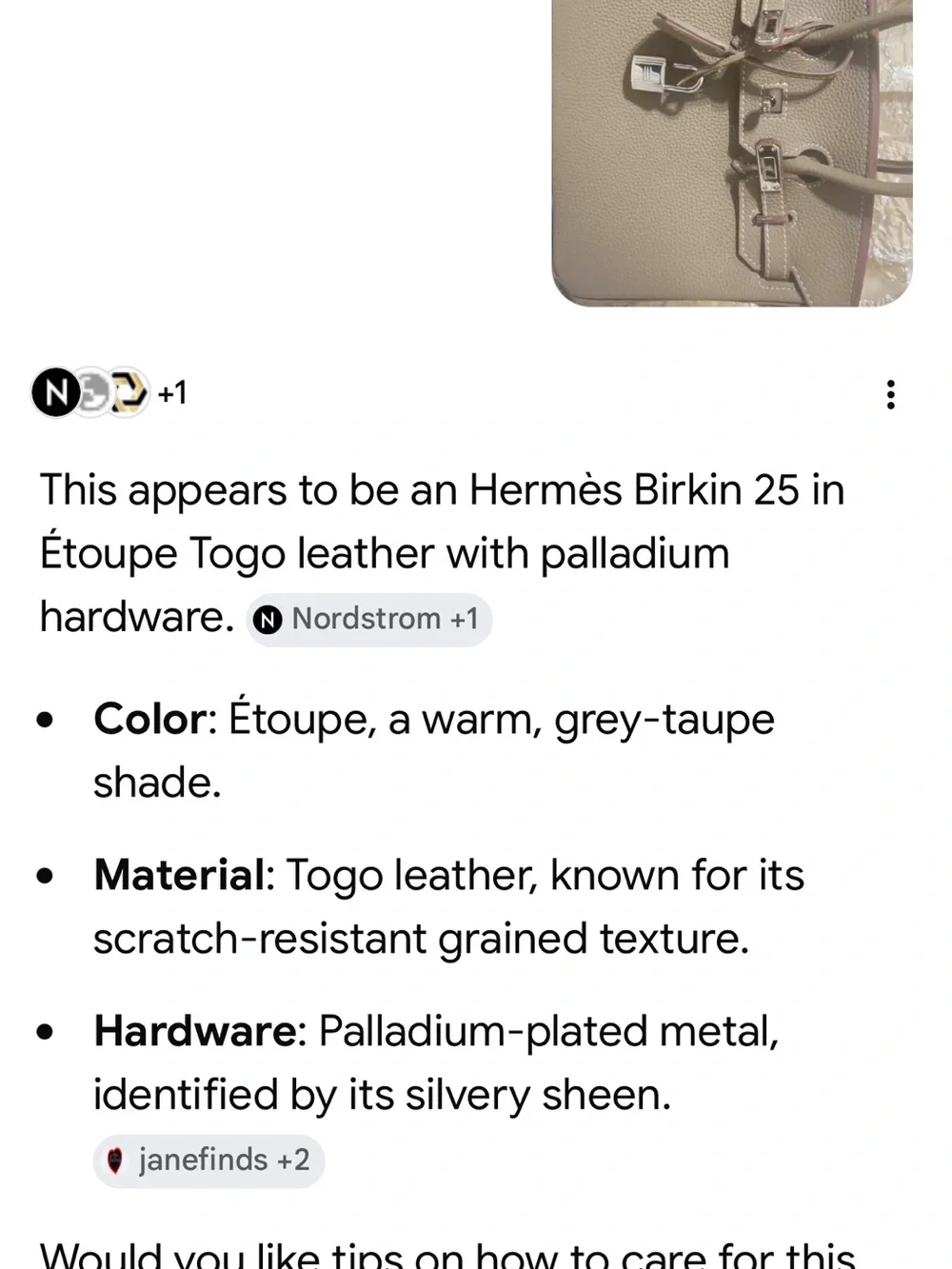 Women's Taupe H inspired Leather Satchel Handbag